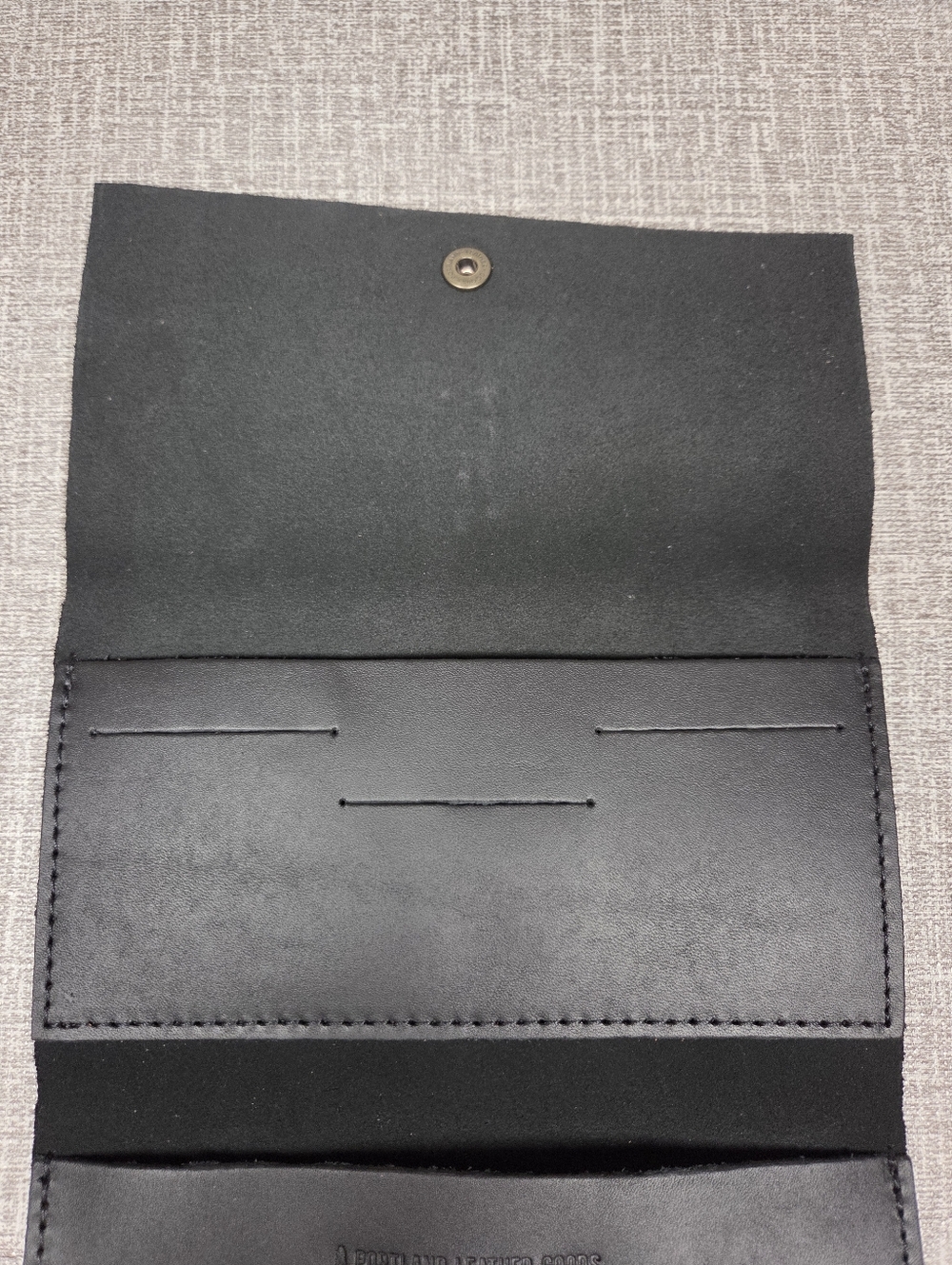 Rancher Wallet NEW Portland Leather Tri Fold Black Smooth - Picture 3 of 4